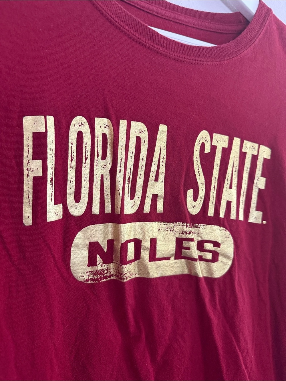 Florida State Noles Distressed Long Sleeve Tee - Garnet & Gold [067] - Picture 2 of 5